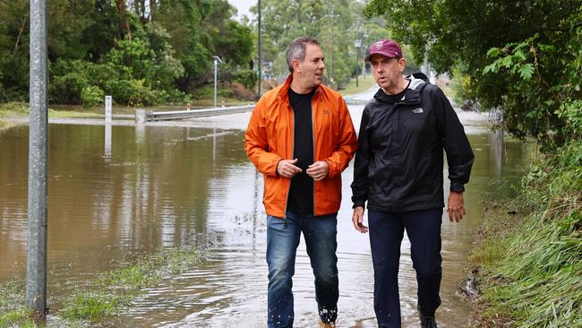 Treasurer Jim Chalmers is warning of “economic fallout” from ex-Tropical Cyclone Alfred ahead of the federal budget. Picture: NewsWire/Tertius Pickard.