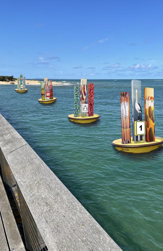 Concept image of artistic buoys at Barwon Heads proposed by Chris MacLeod. Picture: Supplied