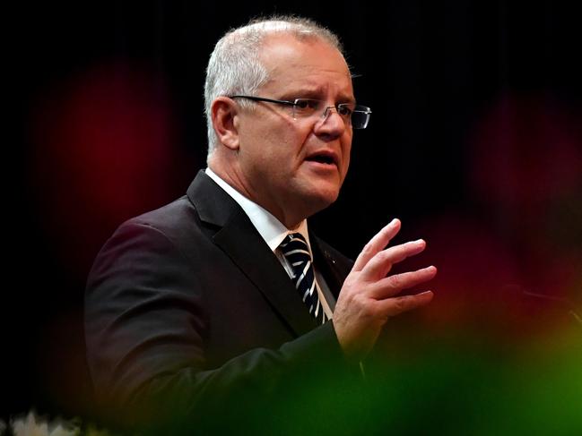 Prime Minister Scott Morrison at the Country Women's Association NSW annual conference in Albury, Monday, May 7, 2019. (AAP Image/Mick Tsikas) NO ARCHIVING