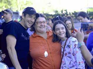 FIGHTING FOR FAMILY: Samuel Johnson of the Love Your Sister campaign with Suzanne and Karen Messmer in Rockhampton yesterday. Picture: Jann Houley