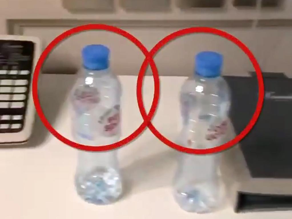 The video on Alexei Navalny’s Instagram account show his team collecting water bottles which later tested positive for Novichok nerve agent. Picture: Instagram.