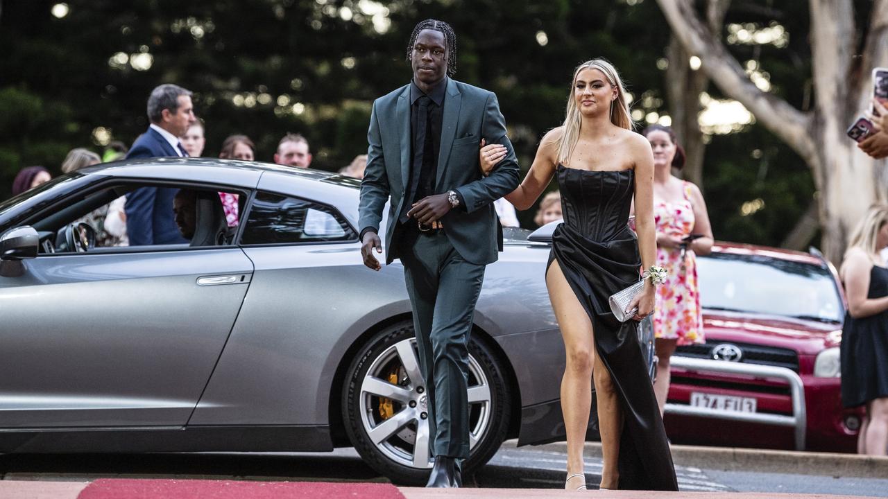 Niyo Rusangwa and partner Abbey Tame at St Mary's College formal at Picnic Point, Friday, March 24, 2023. Picture: Kevin Farmer