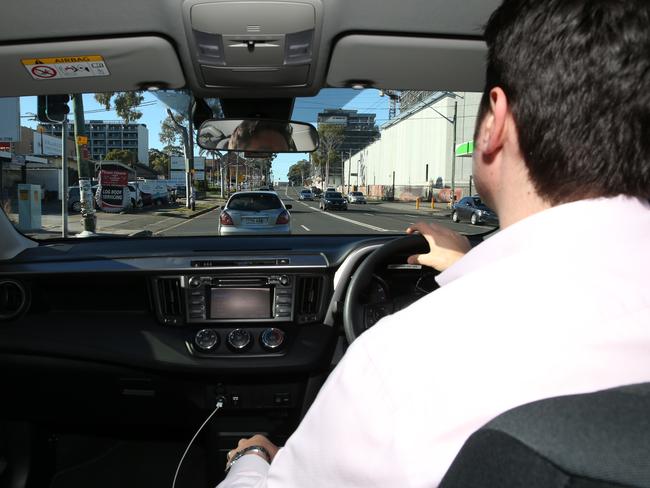 Ben Pike drives on Parramatta Rd. Picture: David Swift