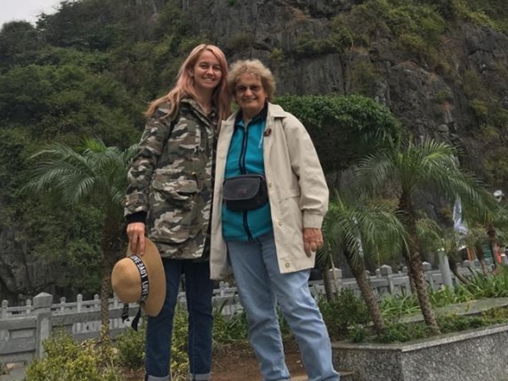 Tehya Pfeffer and her grandmother Cathy Pfeffer, from Brisbane, will be evacuated from Japan overnight. Picture: Tehya Pfeffer