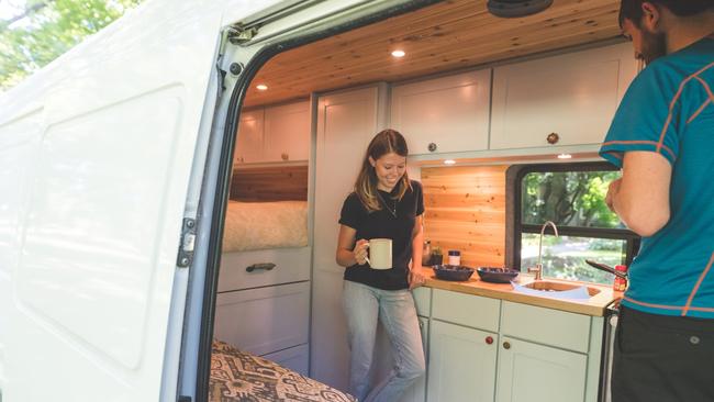 Campervans these days have full kitchen and bathroom setups.