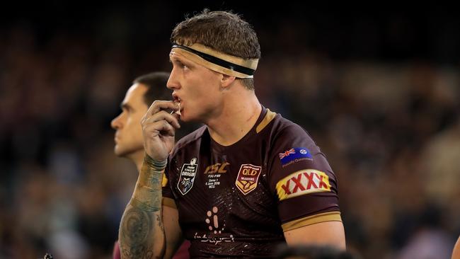 Jarrod Wallace and the Maroons pack lost the battle up front. Picture: Adam Head