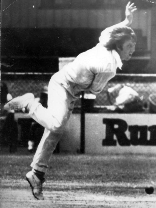 12/1974. Jeff Thomson bowling. Australia v England. Ashes.