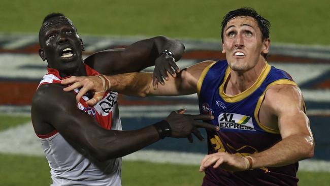 Aliir Aliir brings size to the Port backline. Picture: Ian Hitchcock/Getty Images