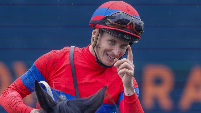 James McDonald after winning the Chipping Norton Stakes aboard Verry Elleegant. Picture: Jenny Evans/Getty Images