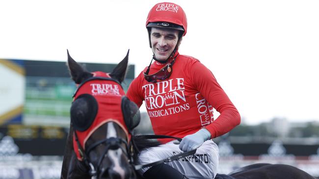 Sam Clipperton (pictured) rides Rubinocchi for trainer Joe Pride at Canterbury on Wednesday. Picture: Getty Images