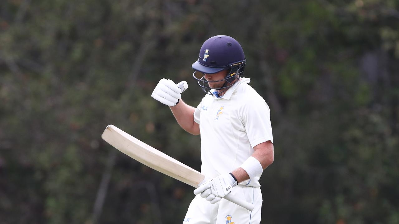Gold Coast Dolphins batsman Lewin Maladay is dismissed against the Sunshine Coast during the Queensland Premier Cricket match at Bill Pippen Oval. Photograph : Jason O’Brien