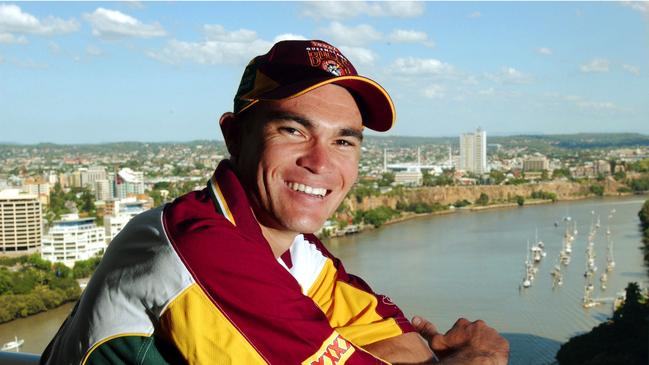 Daniel Payne enjoying his moment playing for Queensland. (AAP Image/Dave Hunt)