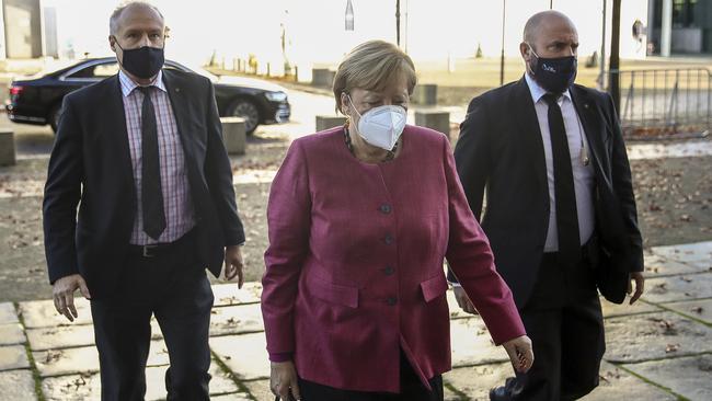 Angela Merkel arrives to the Bundestag in Berlin on Thursday. Pictture: Getty Images