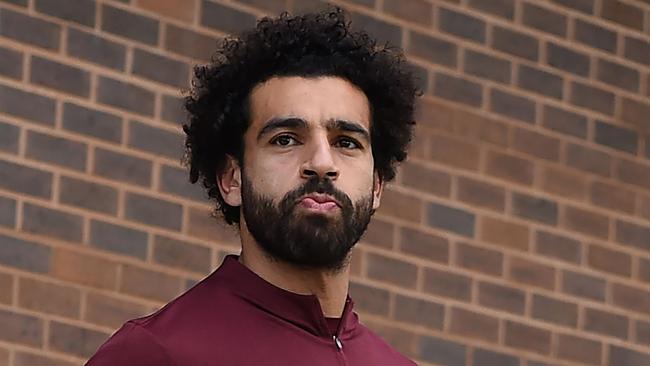 Liverpool's Egyptian midfielder Mohamed Salah attend a team training session at their Melwood training complex in Liverpool, north west England, on September 17, 2018, on the eve of their UEFA Champions League group C football match against Paris Saint-Germain. (Photo by Paul ELLIS / AFP)