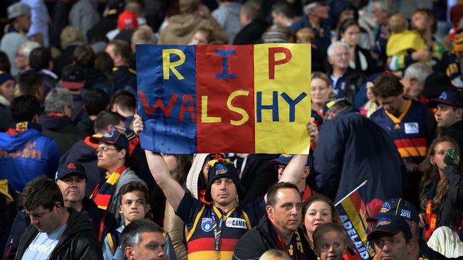 Footy fans remember Walsh in 2015. Picture: Daniel Wilkins.