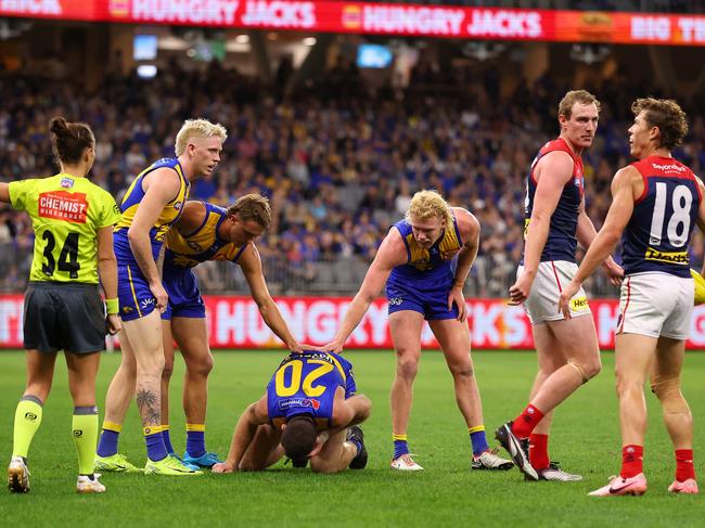 Jeremy McGovern was subbed out. Picture: Paul Kane/Getty Images
