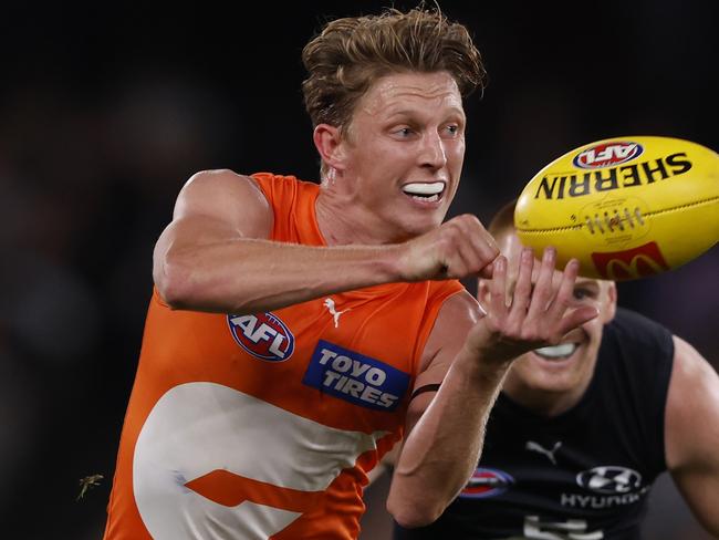 Lachie Whitfield’s influence was quelled by James Jordon. Picture: Darrian Traynor/Getty Images