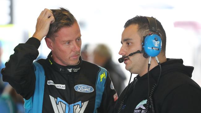 James Courtney in the Tickford Racing Garage during the first practice session of the Bathurst 1000. Picture: Tim Hunter.