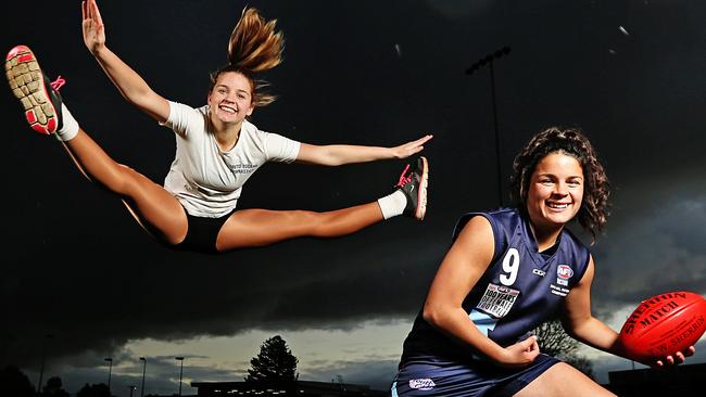 Twins Annalea (left) and Madison Prespakis. Picture: Tim Carrafa.