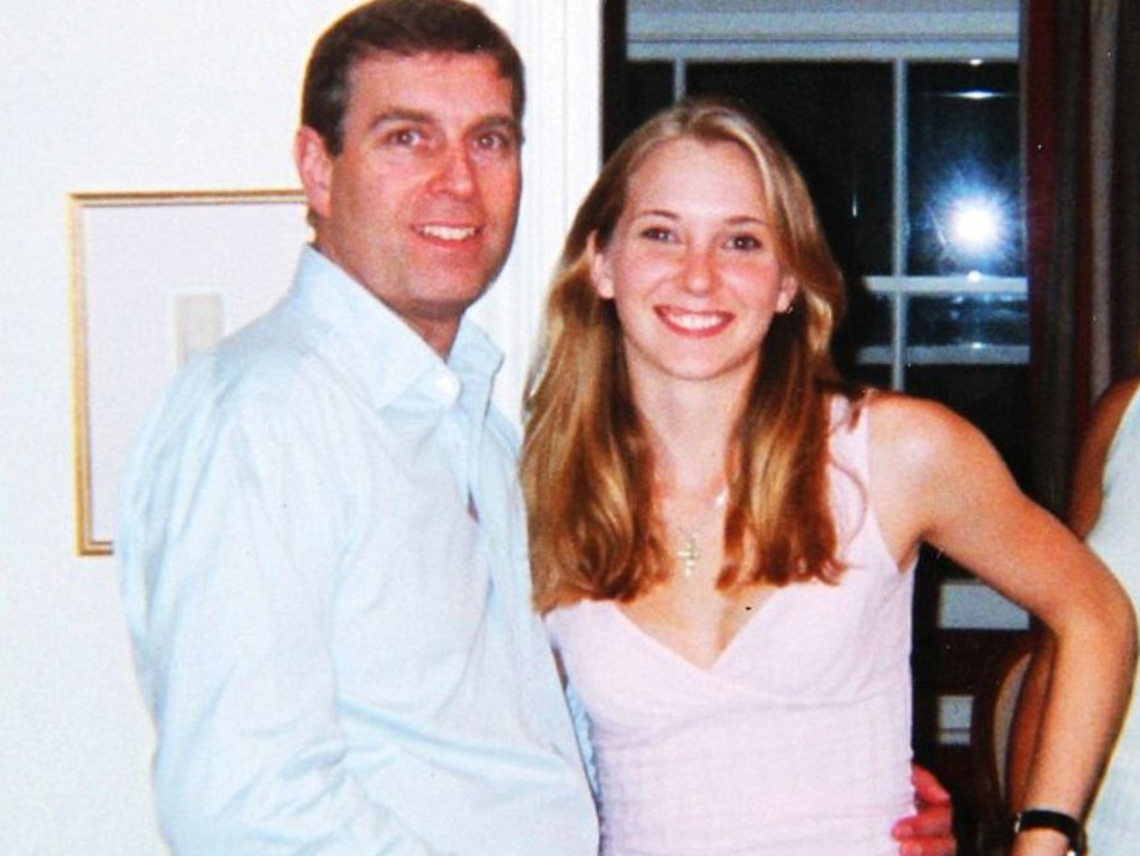 Prince Andrew and Virginia Roberts, aged 17 at Ghislaine Maxwell's townhouse in London. Picture: Shutterstock