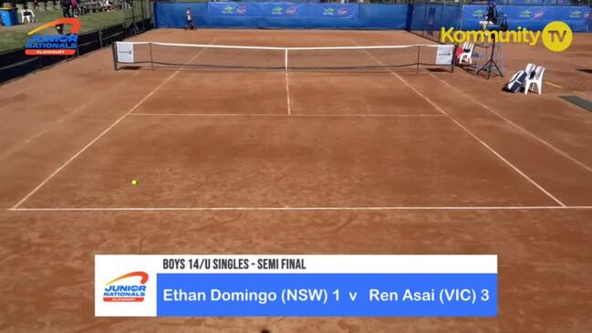 Replay: Ethan Domingo (NSW) [1] v Ren Asai (VIC) [3] (Boys 14/u Singles SF) - Junior Claycourt Championships Day 5