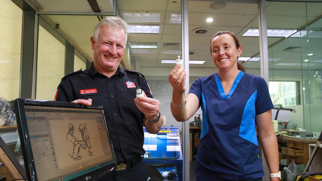 FRNSW Chief Superintendent Ken Murphy and Emergency nurse Lyndal Keith with the 2020 ring. Picture:Justin Lloyd