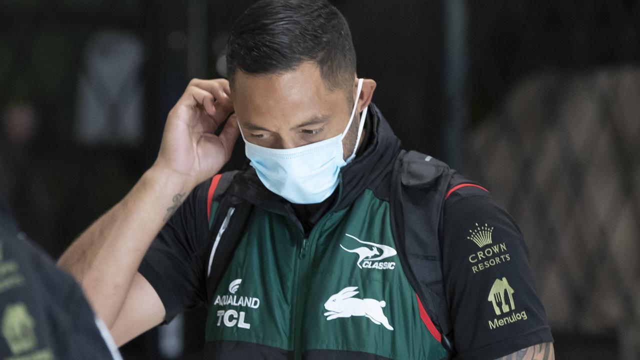 Benji Marshall arrives at Brisbane Airport ahead of Magic Round. Picture Lachie Millard