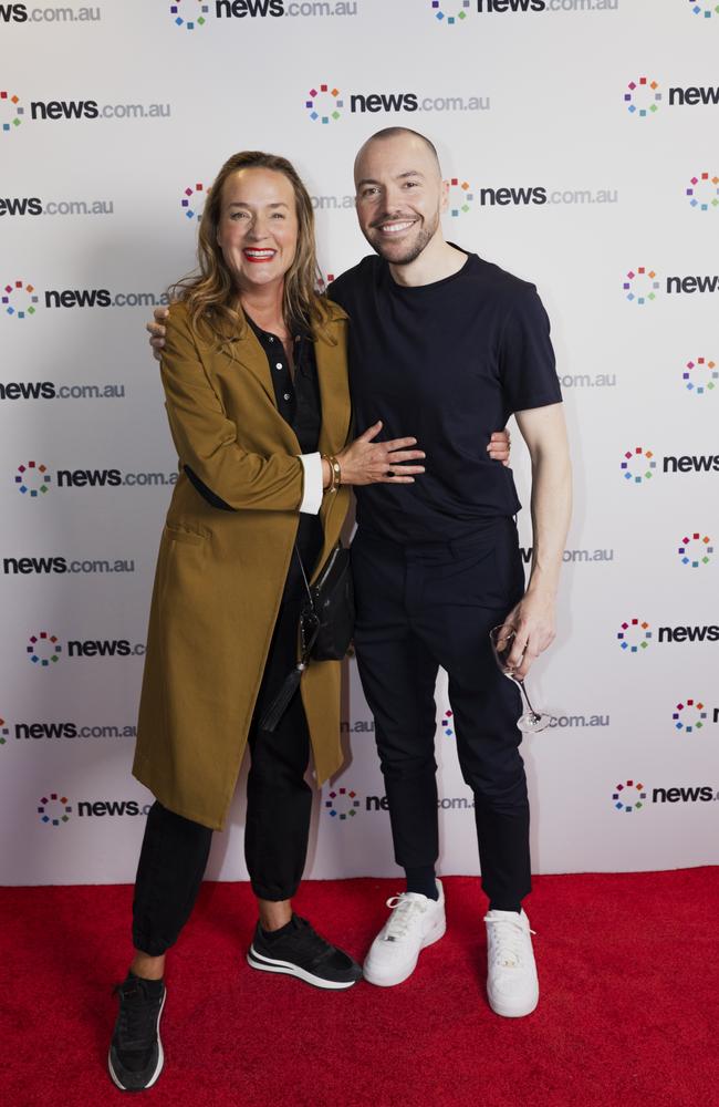 News.com.au’s Andrew Bucklow with author Catherine Mahoney. Picture: Byron Martin/news.com.au