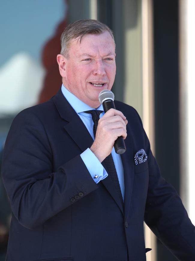 John Brogden, from Landcom, speaks at the opening at Oran Park, Saturday, 30th June 2018. Official opening of the new iconic Oran Park Library. (AAP Image / Robert Pozo).