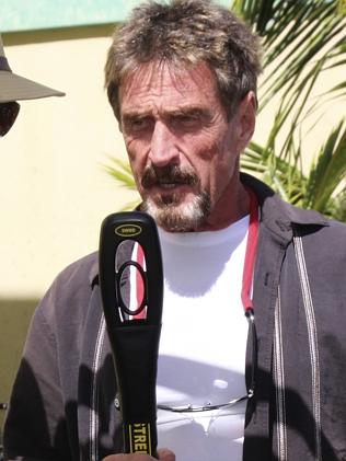 John McAfee in Belize after being identified as a 'person of interest' in his neighbour's murder. Picture: AP