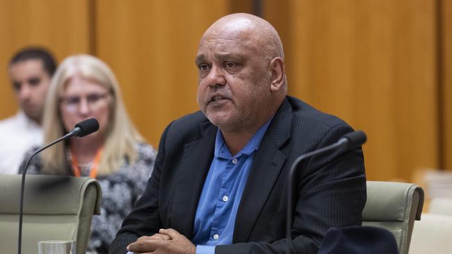 Noel Pearson attends the working committee for the voice to parliament at Parliament House Canberra. Picture: NCA NewsWire / Martin Ollman