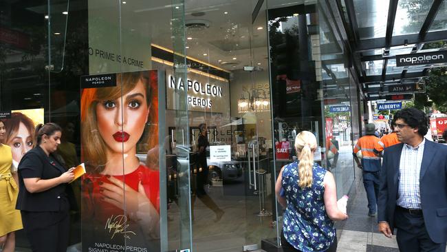 The Napoleon Perdis store in Brisbane’s CBD. Picture: Richard Waugh/AAP