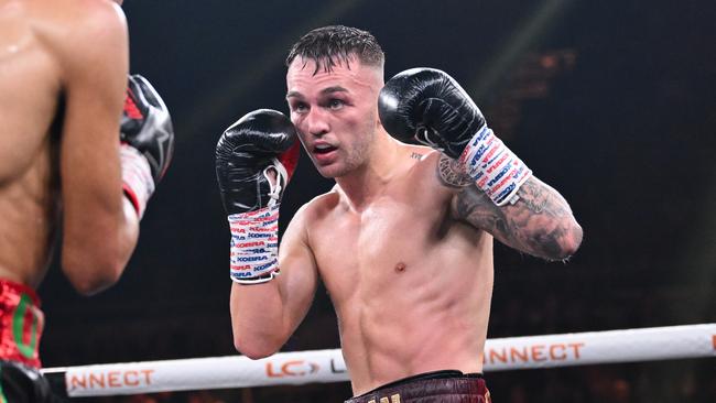 Sam Goodman beats Miguel Flores. Picture: Grant Trouville/No Limit Boxing