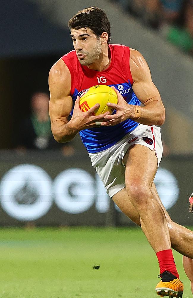 Christian Petracca was unhappy with the club after his injury on King’s Birthday. Picture: Sarah Reed/AFL Photos via Getty Images.