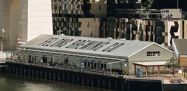 Felons Brewing Co under the Story Bridge at Howard Smith Wharves.