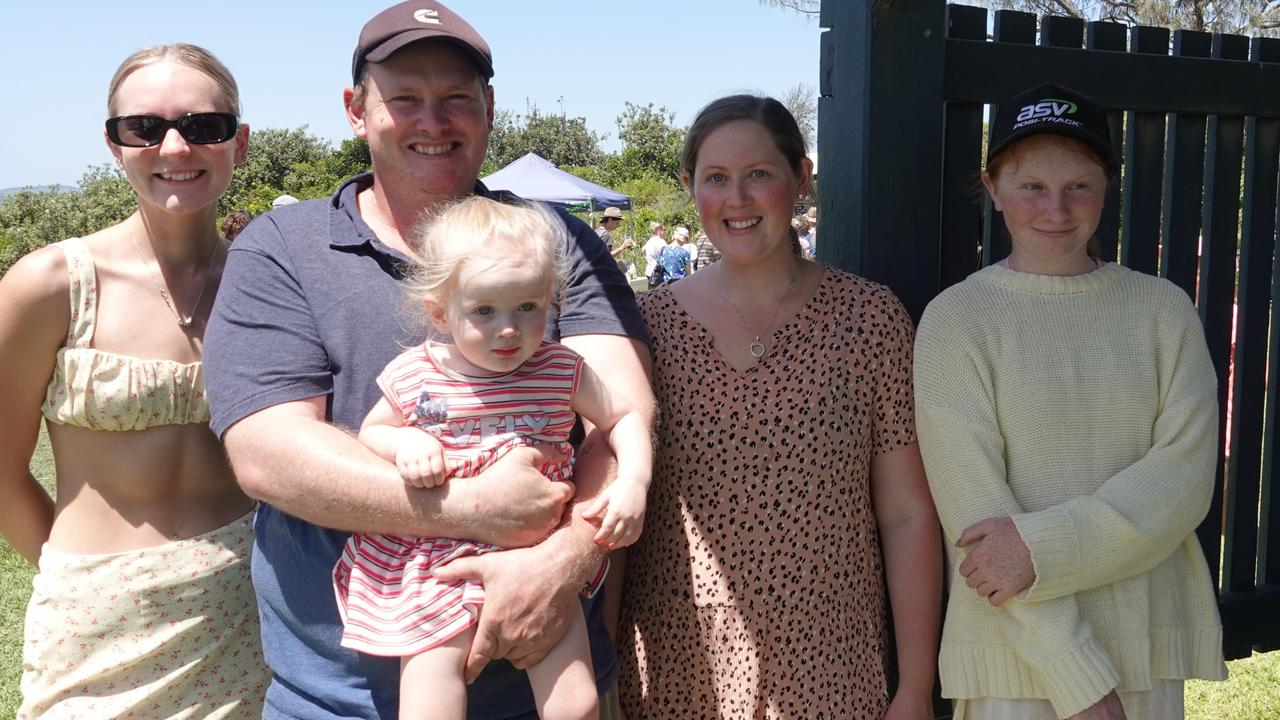 Bronte Stacey, Troy and Matilda Bennett, Kayla Unwin and Charlotte Bennett. Picture: Chris Knight