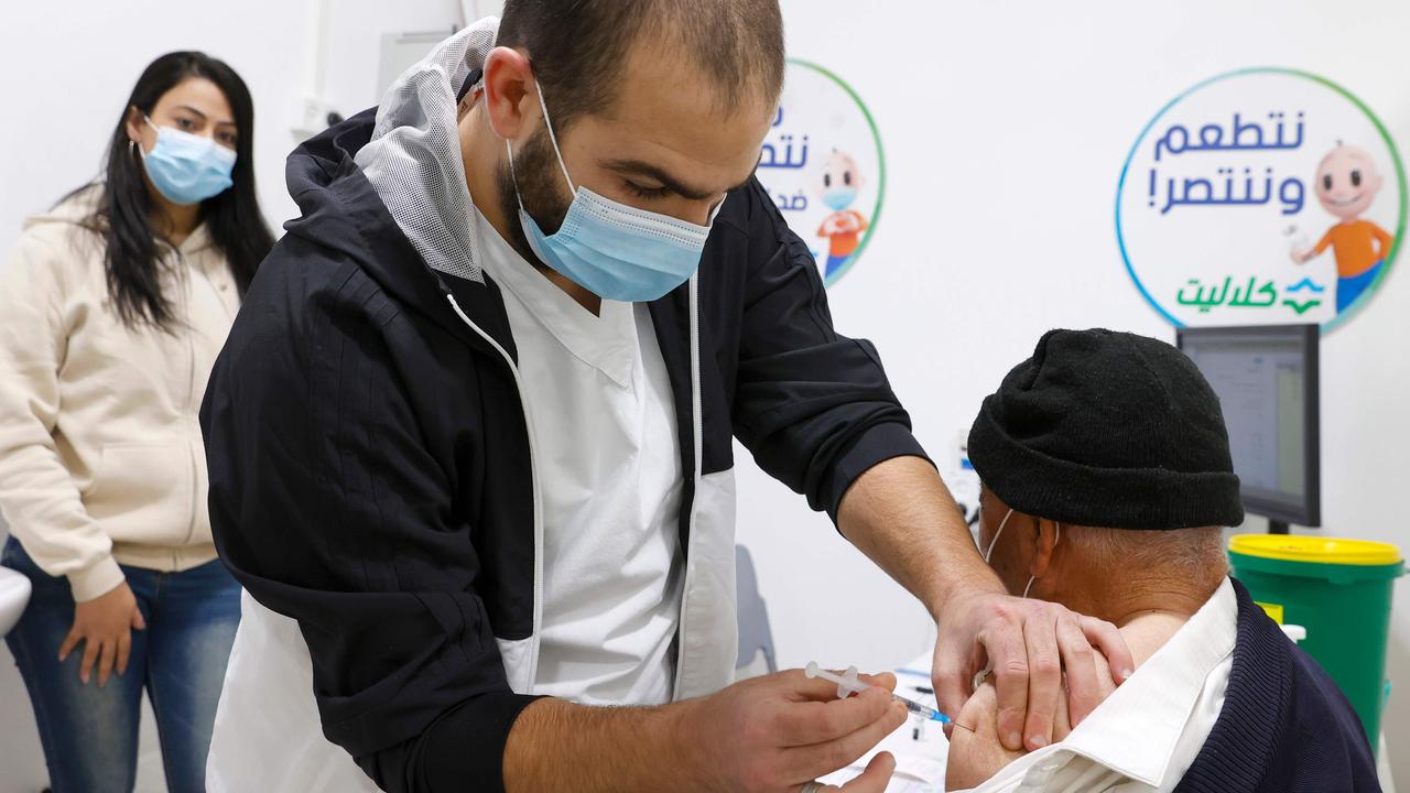 A man being vaccinated in Umm al Fahm, in the Haifa District of Israel. Picture: Jack Guez/AFP