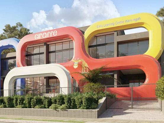 An artist's impression of a proposed facade on a childcare centre in the forner Warringah Golf Clubhouse on Condamine St, Allambie Heights