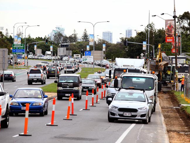 Council has commenced roadworks which are expected to go for 5 weeks along Marine Parade (Gold Coast Highway), Southport Photo: David Clark