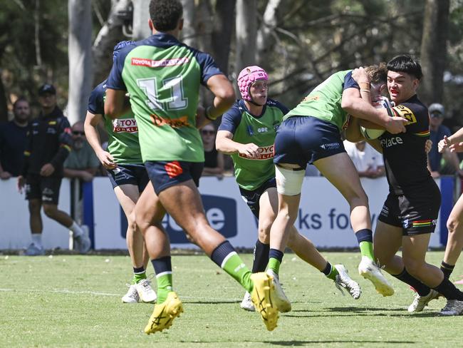 CANBERRA, AUSTRALIA, NewsWire Photos. MARCH 9, 2024: UNE Harold Matthews Cup - NSWRL Junior Reps Round Six Canberra Raiders vs Penrith Panthers at Raiders Belconnen in Canberra. Picture: NCA NewsWire / Martin Ollman