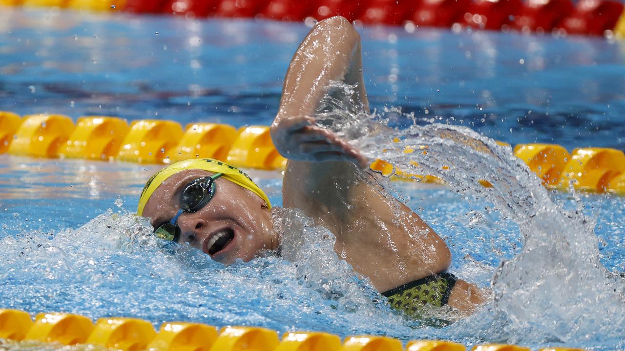 Tokyo 2020 Olympic Games Day 06. 29/07/21. Australias Ariarne Titmus in the Womens 800m Freestyle heats, at the Tokyo Aquatics Centre in Tokyo, Japan. Picture: Alex Coppel