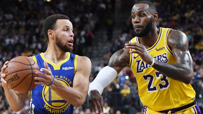 Golden State Warrior’s Stephen Curry (left) is the highest paid player in the NBA this year earning $US34 million ahead of Los Angeles Lakers Lebron James (right) who is earning $33 million.