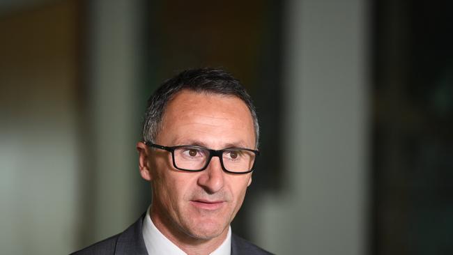 Australian Greens Leader Richard Di Natale speaks during a press conference at Parliament House in Canberra, Monday, November 6, 2017. (AAP Image/Lukas Coch) NO ARCHIVING