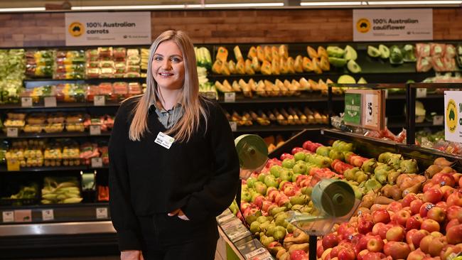 Woolworths employee Sarah Goldsmith. Picture: Keryn Stevens