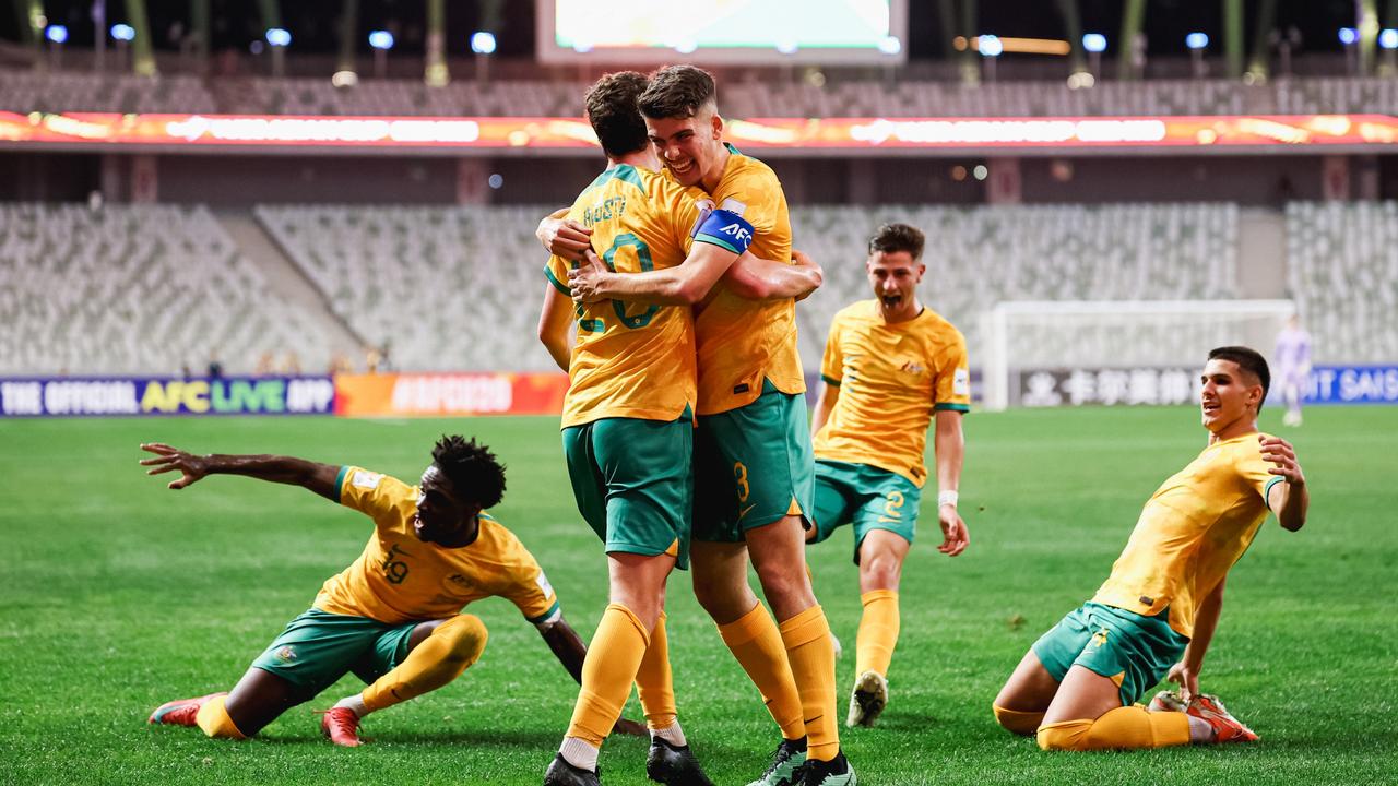 Trevor Morgan scored the only goal for Australia in the 24th minute. Picture: Zhicheng Qin/Football Australia/supplied