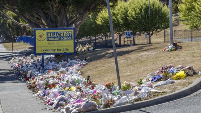 Tributes at Hillcrest Primary School.