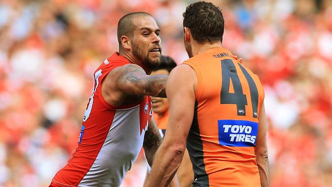 Shane Mumford has apologised for sledging Lance Franklin about his mental health battle. Picture: Toby Zerna