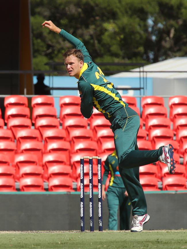 Cricket, Australia XI team playing England Lions in a one-day match at Metricon Stadium. Gold Coaster Matt Kuhnemann. Pic Mike Batterham
