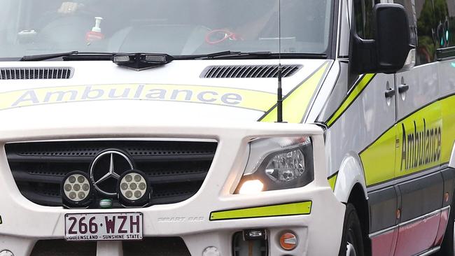 A Queensland ambulance crew attended a crash between a mobility scooter and a vehicle in Mareeba and transported a man to Mareeba Hospital on March 22. Picture: Brendan Radke