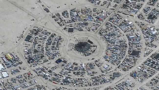 The famous Burning Man site in Nevada is a flooded mess. Picture: Supplied